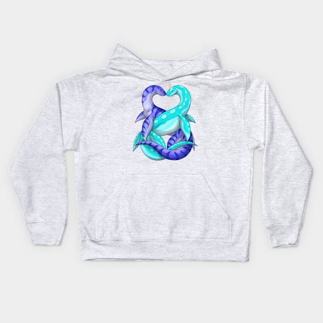 Aquatic Nuzzles: Blue Kids Hoodie by spyroid101